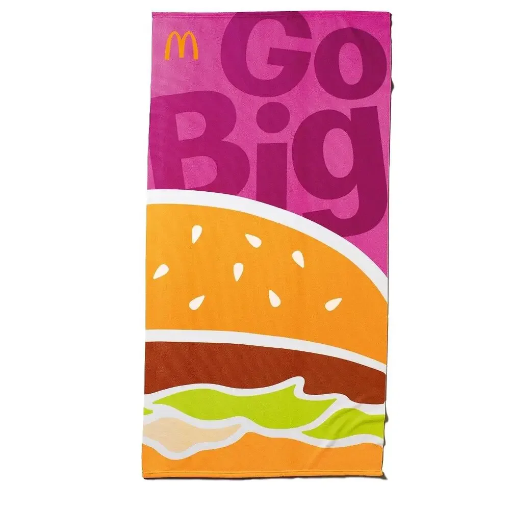 Set 2x McDonald's Beach Towels Big Max Burger + Fries Italy Europe Exclusive NEW